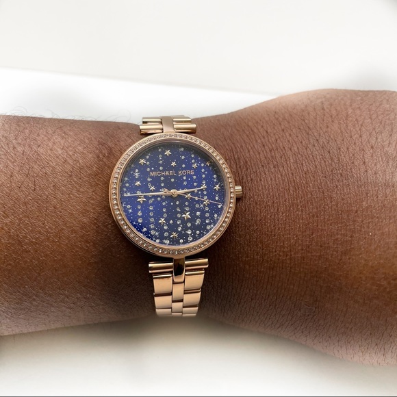 Michael Kors Maci 3 Hand Rose Gold-Tone Watch - Picture 6 of 11